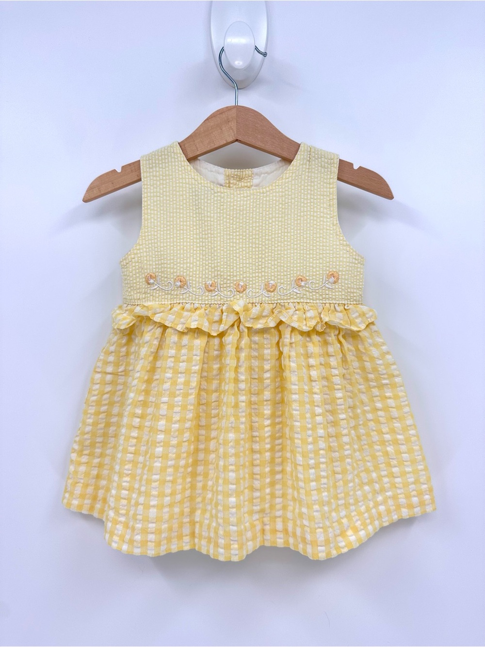 Mayfair Kids Yellow & White Gingham Ruffle Dress Size 12 Months